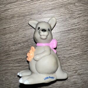 Fisher Price Little People Gray KANGAROO & BABY JOEY ZOO  Animal Toy